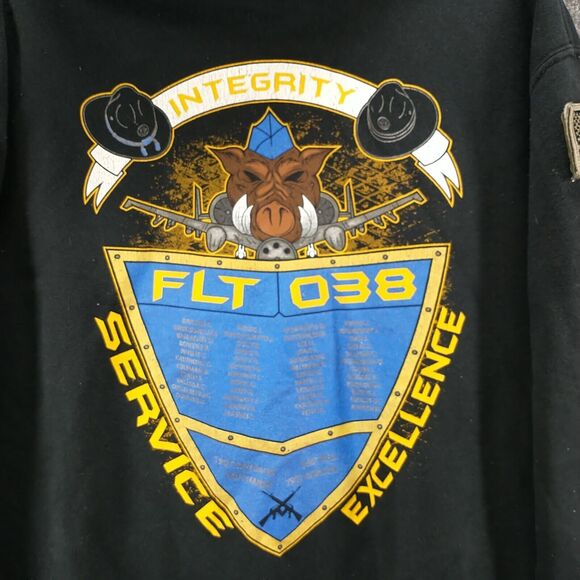 Gildan Men's FLT 038 Warthogs Pullover Graphic Hoodie Black Medium Military - Picture 9 of 16